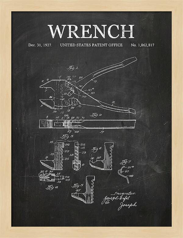 Wrench Chalkboard Patent Us1862817a