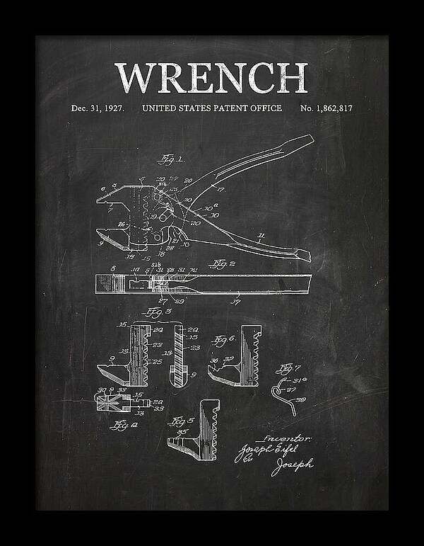 Wrench Chalkboard Patent Us1862817a