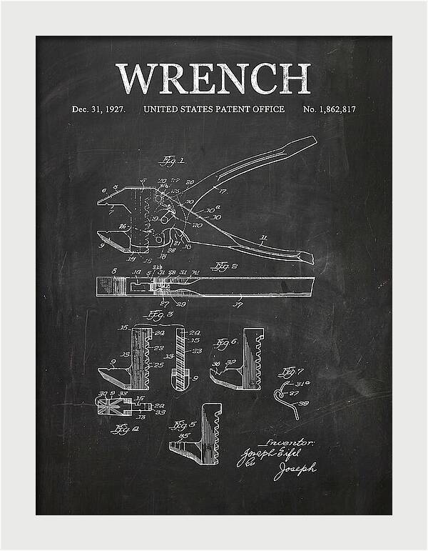 Wrench Chalkboard Patent Us1862817a