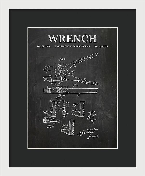Wrench Chalkboard Patent Us1862817a