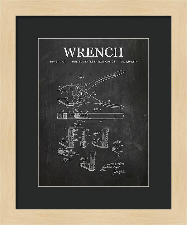 Wrench Chalkboard Patent Us1862817a