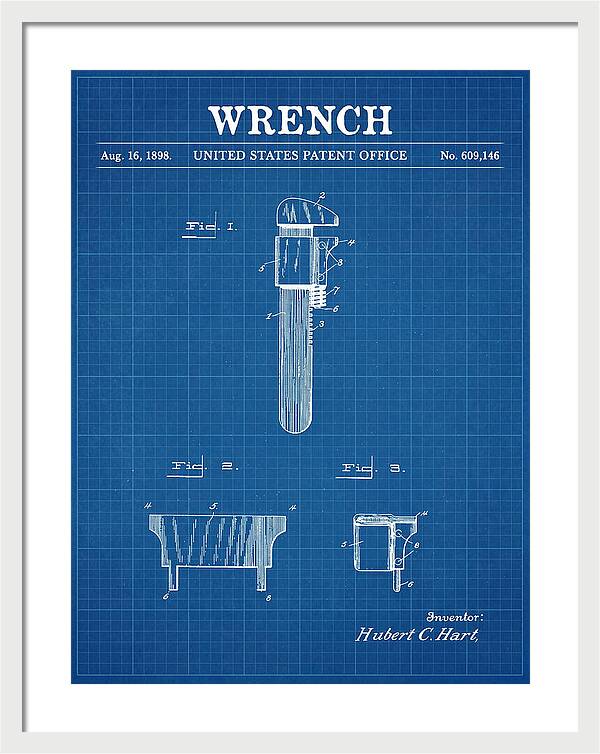 Wrench Pipe Wrench Blueprint Patent Us609146a