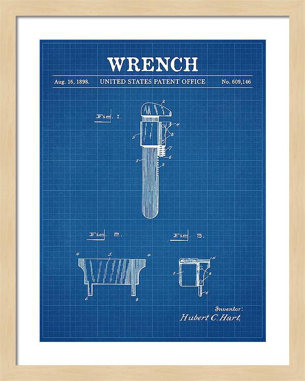 Wrench Pipe Wrench Blueprint Patent Us609146a