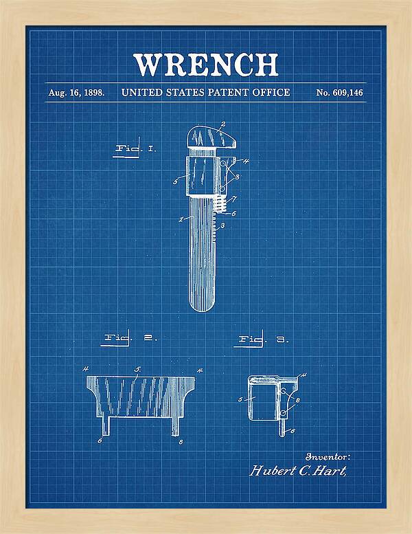 Wrench Pipe Wrench Blueprint Patent Us609146a