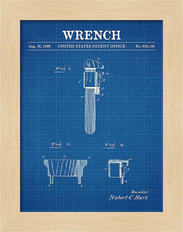 Wrench Pipe Wrench Blueprint Patent Us609146a