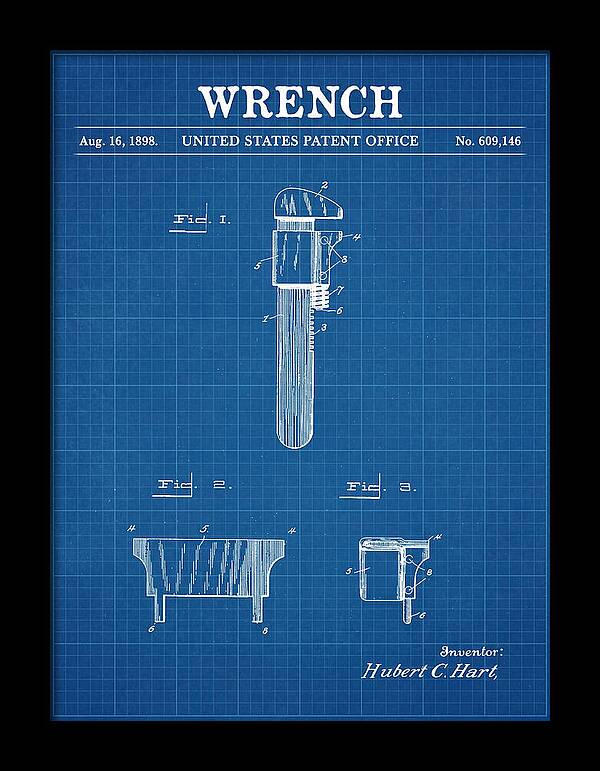 Wrench Pipe Wrench Blueprint Patent Us609146a