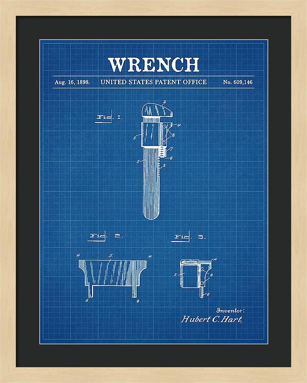 Wrench Pipe Wrench Blueprint Patent Us609146a
