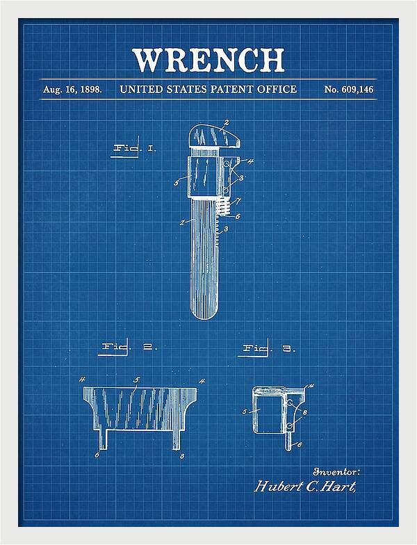 Wrench Pipe Wrench Blueprint Patent Us609146a
