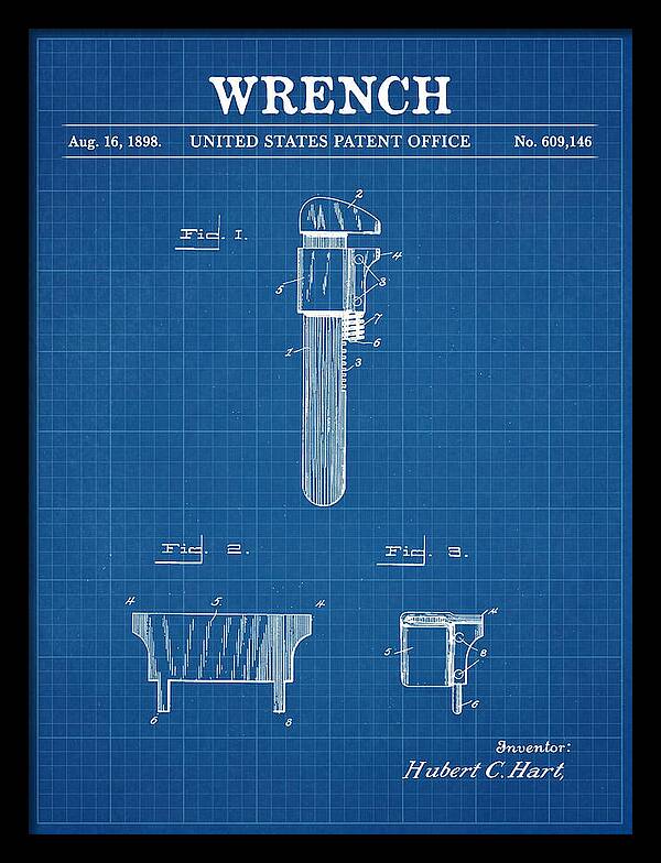 Wrench Pipe Wrench Blueprint Patent Us609146a