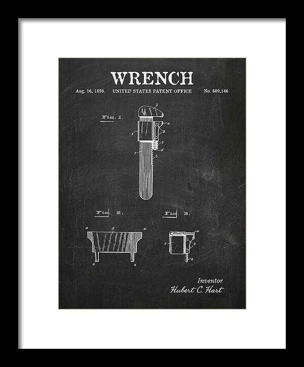 Wrench Pipe Wrench Chalkboard Patent Us609146a