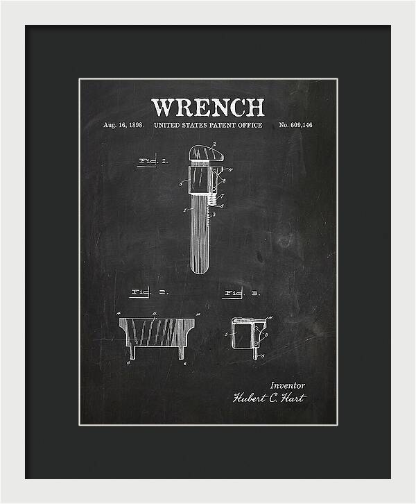 Wrench Pipe Wrench Chalkboard Patent Us609146a