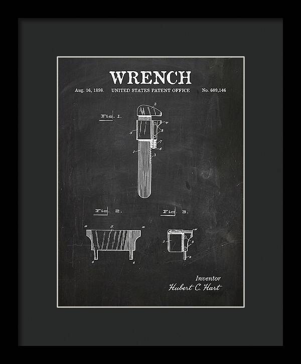 Wrench Pipe Wrench Chalkboard Patent Us609146a