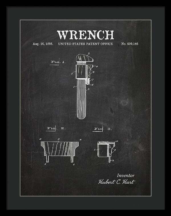 Wrench Pipe Wrench Chalkboard Patent Us609146a