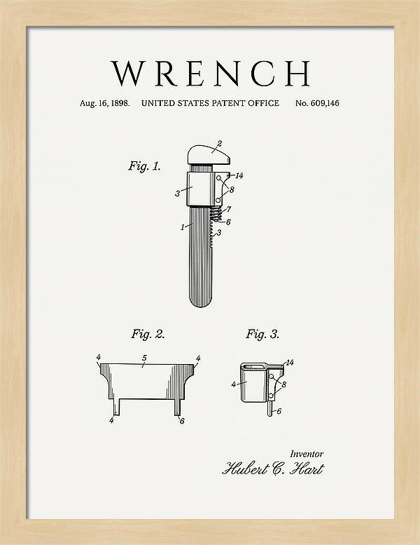 Wrench Pipe Wrench Minimalist Patent Us609146a