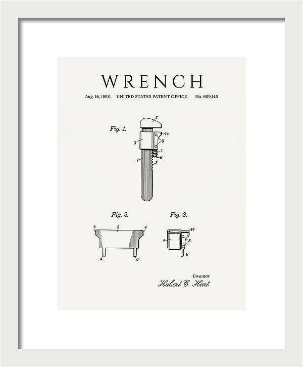 Wrench Pipe Wrench Minimalist Patent Us609146a