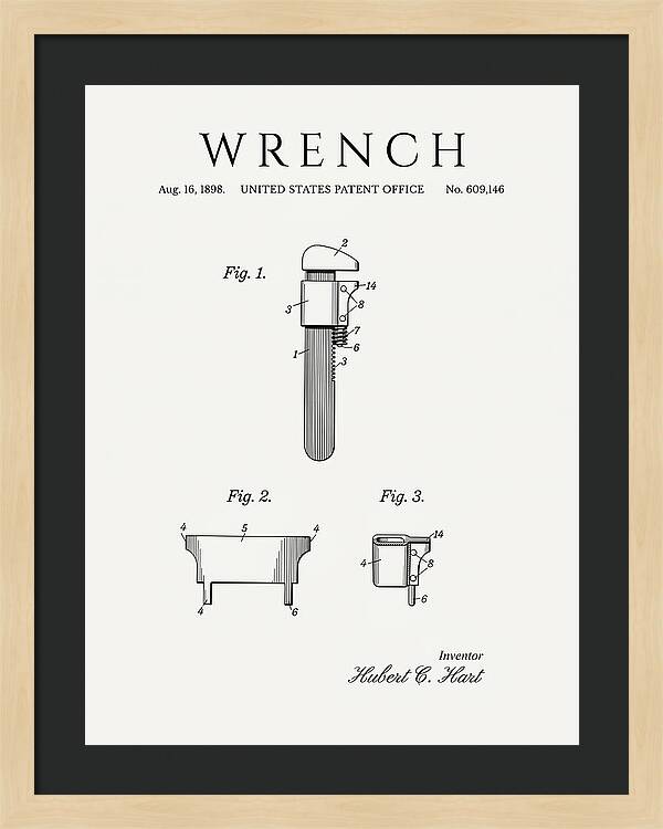 Wrench Pipe Wrench Minimalist Patent Us609146a