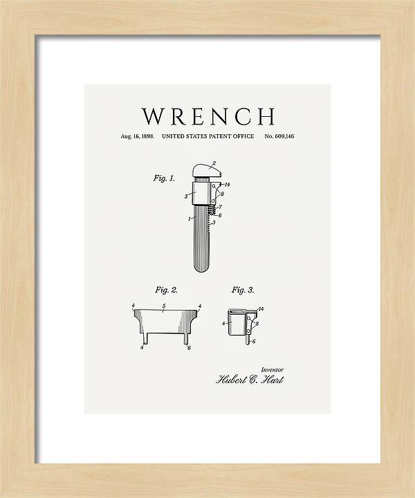 Wrench Pipe Wrench Minimalist Patent Us609146a