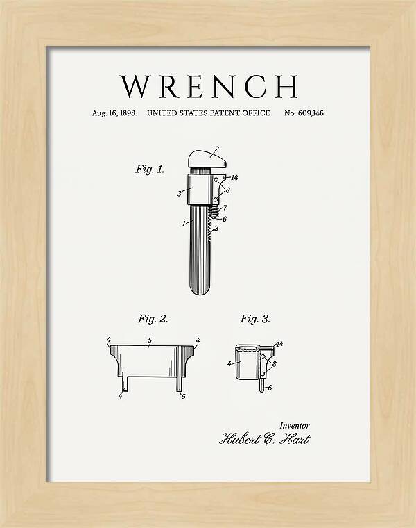 Wrench Pipe Wrench Minimalist Patent Us609146a