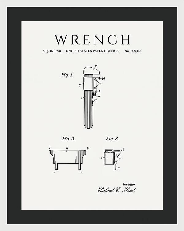 Wrench Pipe Wrench Minimalist Patent Us609146a