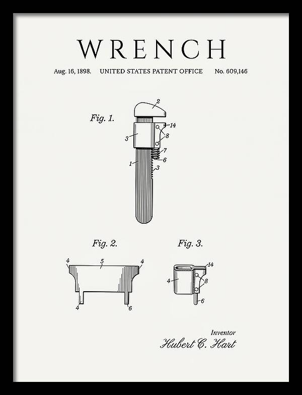 Wrench Pipe Wrench Minimalist Patent Us609146a