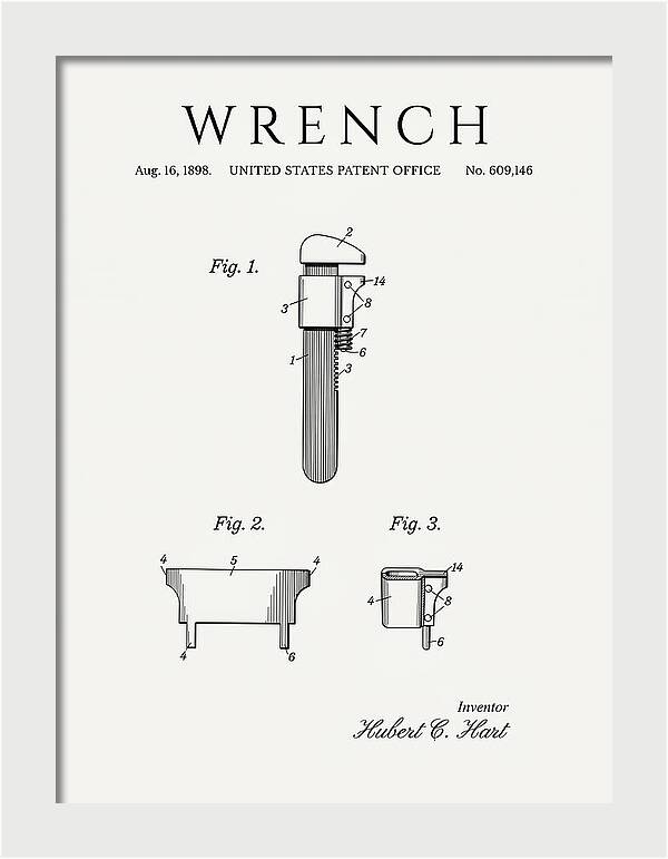 Wrench Pipe Wrench Minimalist Patent Us609146a