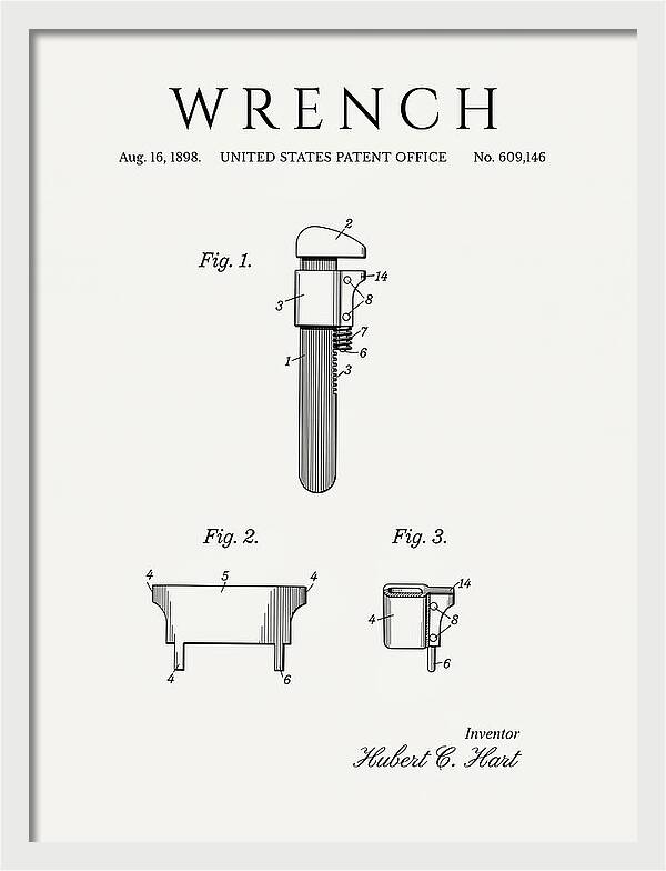 Wrench Pipe Wrench Minimalist Patent Us609146a