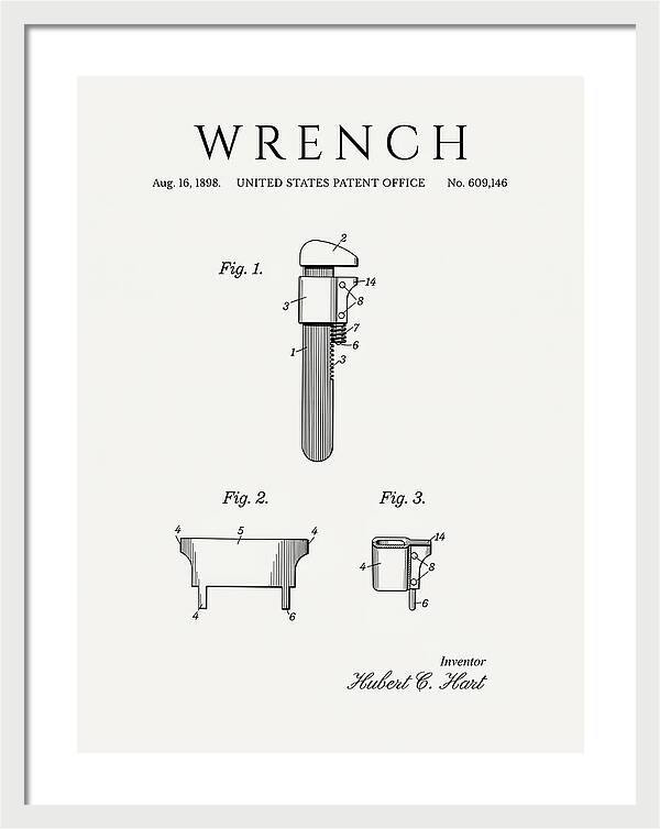 Wrench Pipe Wrench Minimalist Patent Us609146a
