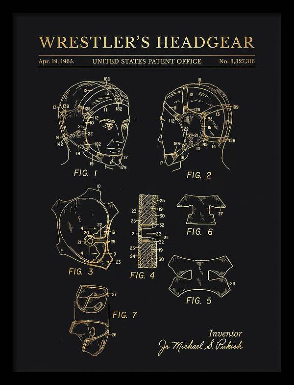 Wrestler's Headgear Gold Patent Us3327316a