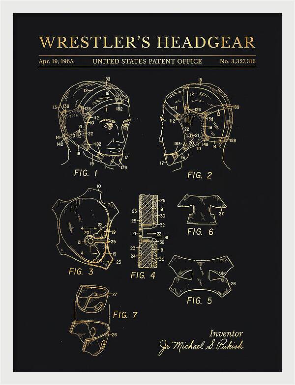 Wrestler's Headgear Gold Patent Us3327316a