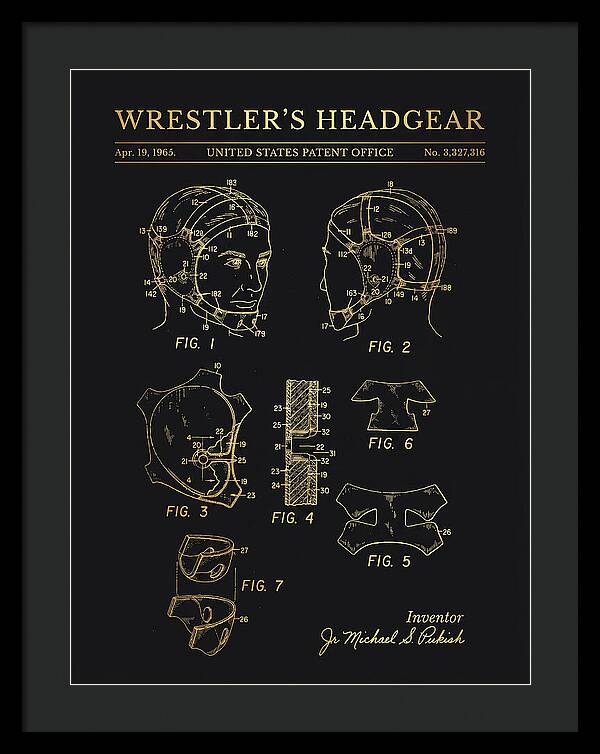 Wrestler's Headgear Gold Patent Us3327316a