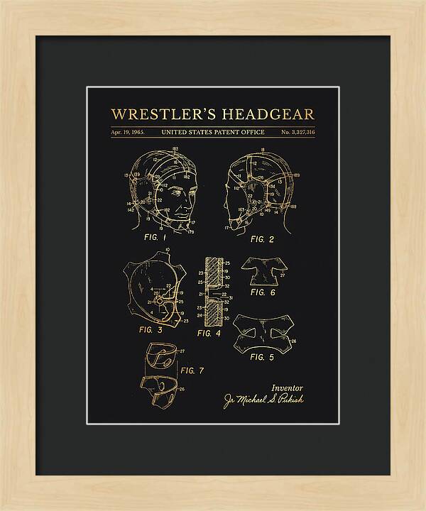 Wrestler's Headgear Gold Patent Us3327316a