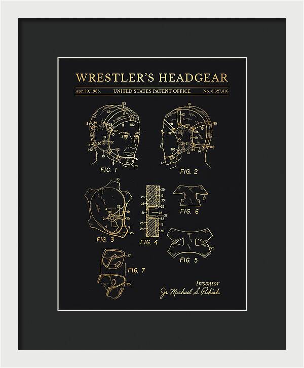 Wrestler's Headgear Gold Patent Us3327316a