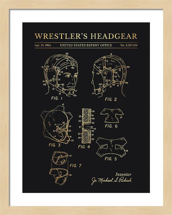 Wrestler's Headgear Gold Patent Us3327316a