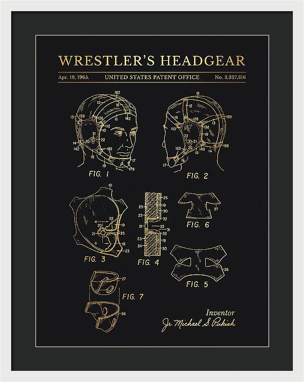 Wrestler's Headgear Gold Patent Us3327316a