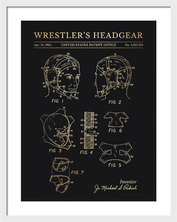 Wrestler's Headgear Gold Patent Us3327316a