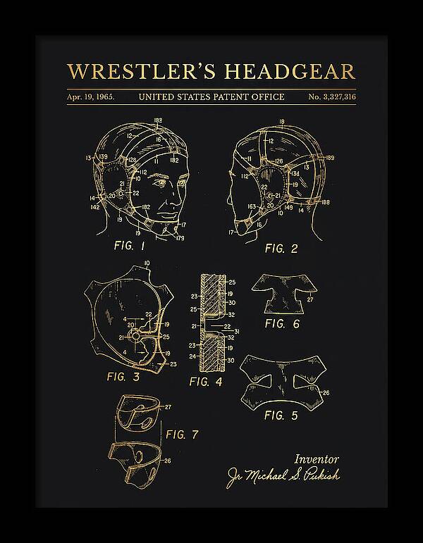 Wrestler's Headgear Gold Patent Us3327316a