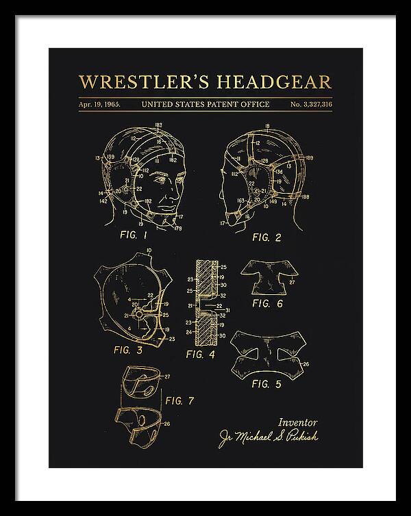 Wrestler's Headgear Gold Patent Us3327316a