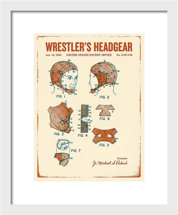 Wrestler's Headgear Retro Patent Us3327316a