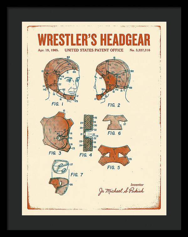 Wrestler's Headgear Retro Patent Us3327316a