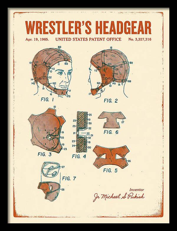 Wrestler's Headgear Retro Patent Us3327316a