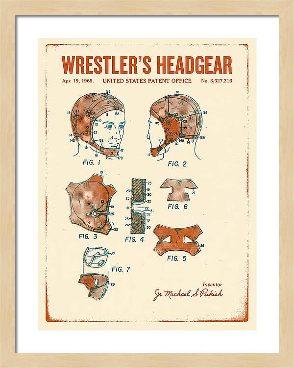 Wrestler's Headgear Retro Patent Us3327316a