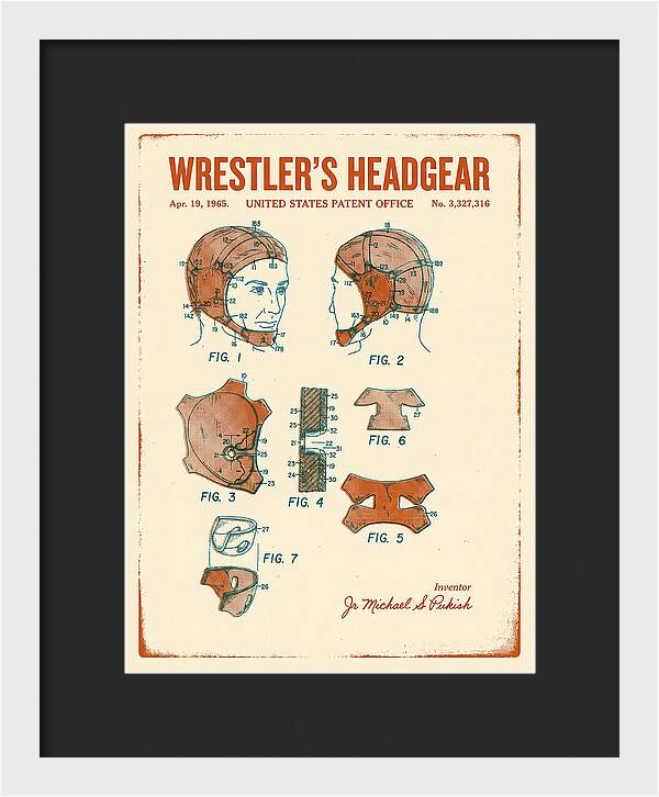 Wrestler's Headgear Retro Patent Us3327316a