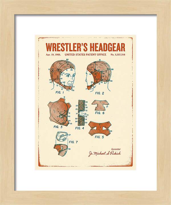Wrestler's Headgear Retro Patent Us3327316a