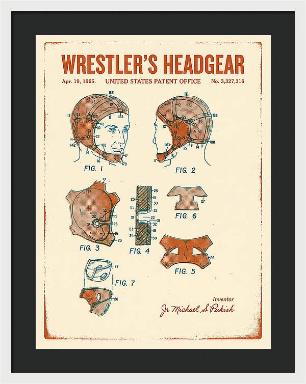 Wrestler's Headgear Retro Patent Us3327316a