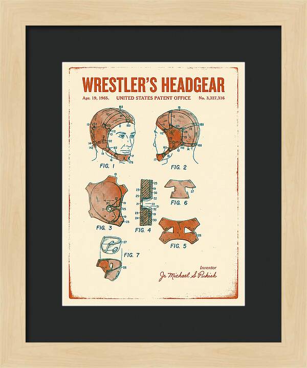 Wrestler's Headgear Retro Patent Us3327316a