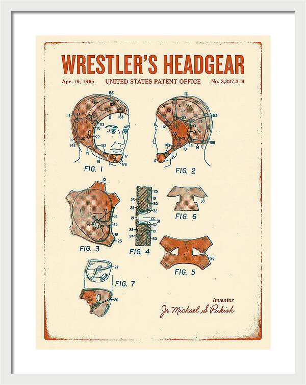 Wrestler's Headgear Retro Patent Us3327316a