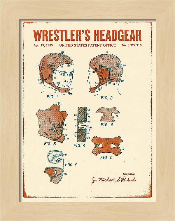 Wrestler's Headgear Retro Patent Us3327316a