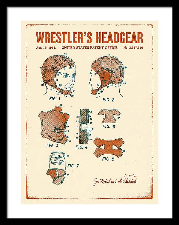 Wrestler's Headgear Retro Patent Us3327316a