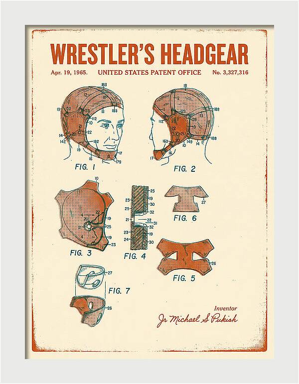 Wrestler's Headgear Retro Patent Us3327316a
