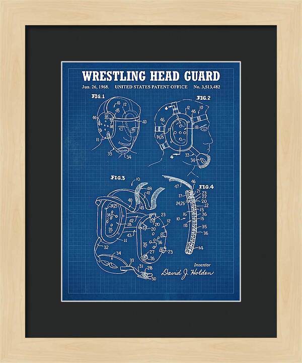 Wrestling Head Guard Blueprint Patent Us3513482a